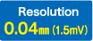 Resolution:0.04㎜(1.5mV)