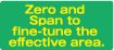 Zero and Span to fine-tune the effective area.