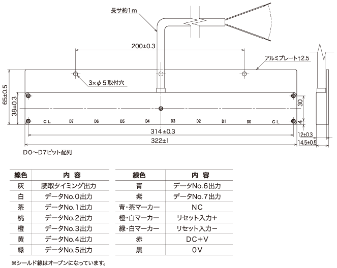 スポットマークリーダー『SMR-2352H2』外形図