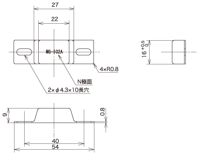 発磁体『MG-102A』外形図