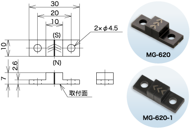 専用発磁體『MG-620』外形図