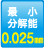 最少分解能：0.025㎜